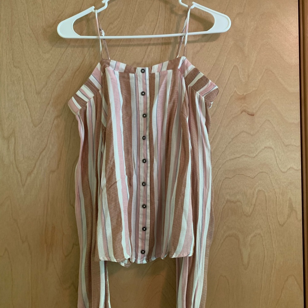 Off the shoulder long sleeve blouse